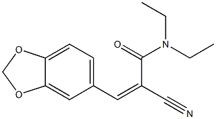 (Z)-3-(1,3-benzodioxol-5-yl)-2-cyano-N,N-diethyl-2-propenamide 구조식 이미지