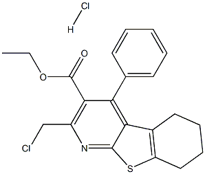 ethyl 2-(chloromethyl)-4-phenyl-5,6,7,8-tetrahydro[1]benzothieno[2,3-b]pyridine-3-carboxylate hydrochloride 구조식 이미지