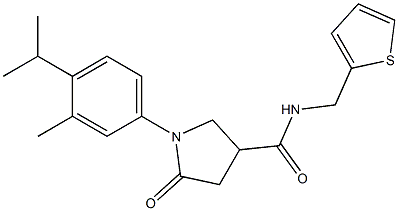 1-(4-isopropyl-3-methylphenyl)-5-oxo-N-(2-thienylmethyl)-3-pyrrolidinecarboxamide 구조식 이미지