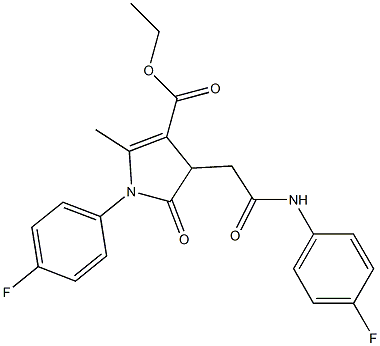 ethyl 4-[2-(4-fluoroanilino)-2-oxoethyl]-1-(4-fluorophenyl)-2-methyl-5-oxo-4,5-dihydro-1H-pyrrole-3-carboxylate 구조식 이미지