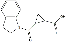 2-(2,3-dihydro-1H-indol-1-ylcarbonyl)cyclopropanecarboxylic acid Structure