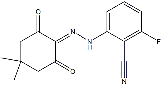 2-[2-(4,4-dimethyl-2,6-dioxocyclohexyliden)hydrazino]-6-fluorobenzonitrile Structure
