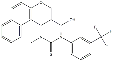 N-[2-(hydroxymethyl)-2,3-dihydro-1H-benzo[f]chromen-1-yl]-N-methyl-N'-[3-(trifluoromethyl)phenyl]thiourea Structure