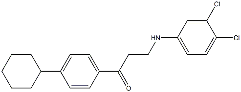 1-(4-cyclohexylphenyl)-3-(3,4-dichloroanilino)-1-propanone 구조식 이미지