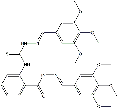 N1-(2-{[2-(3,4,5-trimethoxybenzylidene)hydrazino]carbonyl}phenyl)-2-(3,4,5- trimethoxybenzylidene)hydrazine-1-carbothioamide Structure