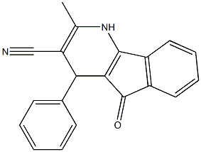 2-methyl-5-oxo-4-phenyl-4,5-dihydro-1H-indeno[1,2-b]pyridine-3-carbonitrile 구조식 이미지