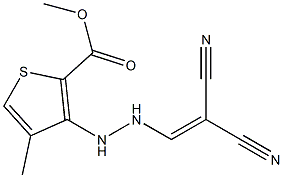 methyl 3-[2-(2,2-dicyanovinyl)hydrazino]-4-methylthiophene-2-carboxylate Structure