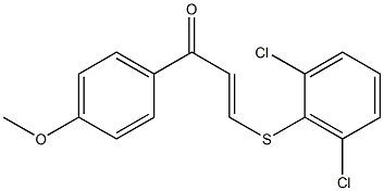 3-[(2,6-dichlorophenyl)thio]-1-(4-methoxyphenyl)prop-2-en-1-one 구조식 이미지