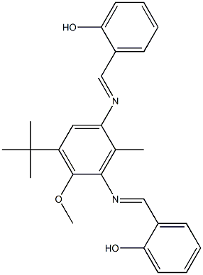 2-[({3-(tert-butyl)-5-[(2-hydroxybenzylidene)amino]-2-methoxy-6-methylphenyl}imino)methyl]phenol Structure
