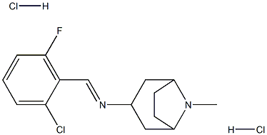 N-[(2-chloro-6-fluorophenyl)methylene]-8-methyl-8-azabicyclo[3.2.1]octan-3-amine dihydrochloride 구조식 이미지