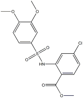 methyl 4-chloro-2-{[(3,4-dimethoxyphenyl)sulfonyl]amino}benzoate 구조식 이미지