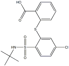 2-({2-[(tert-butylamino)sulfonyl]-5-chlorophenyl}thio)benzoic acid 구조식 이미지