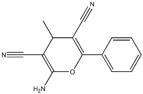 2-amino-4-methyl-6-phenyl-4H-pyran-3,5-dicarbonitrile 구조식 이미지