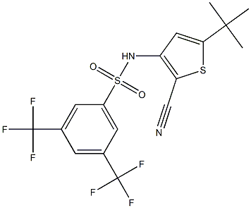 N1-[5-(tert-butyl)-2-cyano-3-thienyl]-3,5-di(trifluoromethyl)benzene-1-sulfonamide Structure