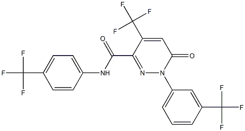6-oxo-4-(trifluoromethyl)-1-[3-(trifluoromethyl)phenyl]-N-[4-(trifluoromethyl)phenyl]-1,6-dihydro-3-pyridazinecarboxamide 구조식 이미지