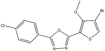 2-(4-bromo-3-methoxy-2-thienyl)-5-(4-chlorophenyl)-1,3,4-oxadiazole Structure