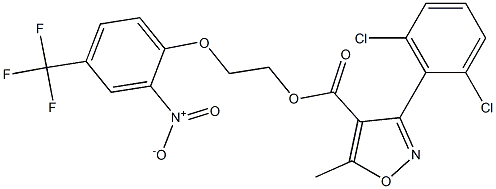 2-[2-nitro-4-(trifluoromethyl)phenoxy]ethyl 3-(2,6-dichlorophenyl)-5-methylisoxazole-4-carboxylate 구조식 이미지