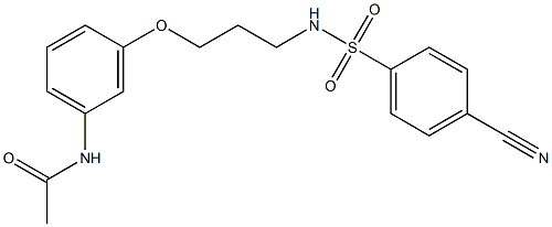 N1-[3-(3-{[(4-cyanophenyl)sulfonyl]amino}propoxy)phenyl]acetamide 구조식 이미지