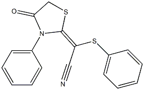 2-(4-oxo-3-phenyl-1,3-thiazolan-2-yliden)-2-(phenylthio)acetonitrile Structure