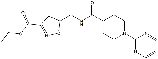 ethyl 5-[({[1-(2-pyrimidinyl)-4-piperidinyl]carbonyl}amino)methyl]-4,5-dihydro-3-isoxazolecarboxylate 구조식 이미지