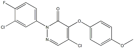 5-chloro-2-(3-chloro-4-fluorophenyl)-4-(4-methoxyphenoxy)-2,3-dihydropyridazin-3-one 구조식 이미지