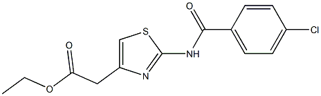 ethyl 2-{2-[(4-chlorobenzoyl)amino]-1,3-thiazol-4-yl}acetate Structure