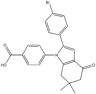 4-[2-(4-bromophenyl)-6,6-dimethyl-4-oxo-4,5,6,7-tetrahydro-1H-indol-1-yl]benzenecarboxylic acid Structure