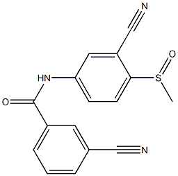 3-cyano-N-[3-cyano-4-(methylsulfinyl)phenyl]benzenecarboxamide Structure