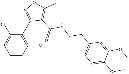 3-(2,6-dichlorophenyl)-N-(3,4-dimethoxyphenethyl)-5-methyl-4-isoxazolecarboxamide Structure