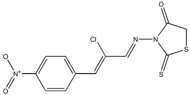 3-{[2-chloro-3-(4-nitrophenyl)-2-propenylidene]amino}-2-thioxo-1,3-thiazolan-4-one 구조식 이미지