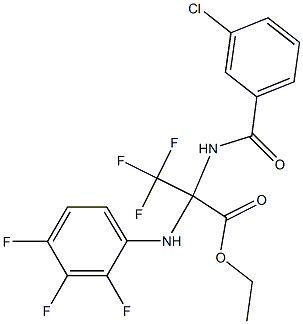 ethyl 2-[(3-chlorobenzoyl)amino]-3,3,3-trifluoro-2-(2,3,4-trifluoroanilino)propanoate Structure