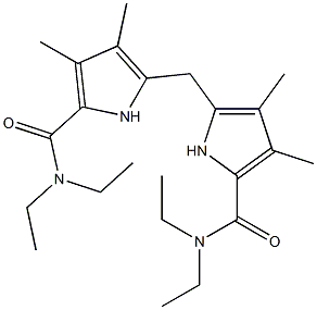 N2,N2-diethyl-5-({5-[(diethylamino)carbonyl]-3,4-dimethyl-1H-pyrrol-2-yl}methyl)-3,4-dimethyl-1H-pyrrole-2-carboxamide 구조식 이미지