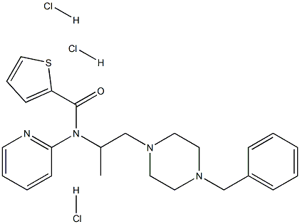 N2-[2-(4-benzylpiperazino)-1-methylethyl]-N2-(2-pyridyl)thiophene-2-carboxamide trihydrochloride Structure