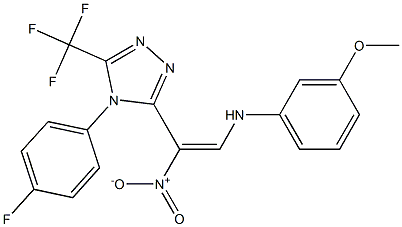 N-{2-[4-(4-fluorophenyl)-5-(trifluoromethyl)-4H-1,2,4-triazol-3-yl]-2-nitrovinyl}-3-methoxyaniline 구조식 이미지