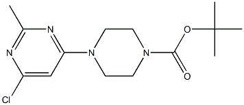 tert-butyl 4-(6-chloro-2-methyl-4-pyrimidinyl)tetrahydro-1(2H)-pyrazinecarboxylate 구조식 이미지
