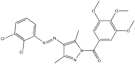 {4-[2-(2,3-dichlorophenyl)diaz-1-enyl]-3,5-dimethyl-1H-pyrazol-1-yl}(3,4,5-trimethoxyphenyl)methanone Structure