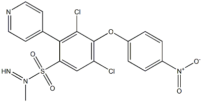 N1-imino(4-pyridyl)methyl-3,5-dichloro-4-(4-nitrophenoxy)benzene-1-sulfonamide 구조식 이미지