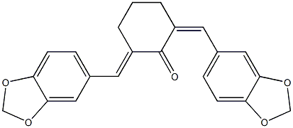 2,6-di(1,3-benzodioxol-5-ylmethylidene)cyclohexan-1-one Structure