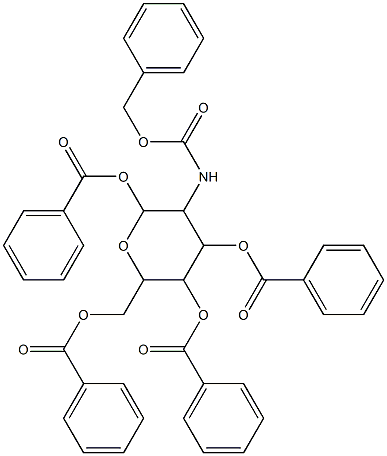 2,5-di(benzoyloxy)-6-[(benzoyloxy)methyl]-3-{[(benzyloxy)carbonyl]amino}tet rahydro-2H-pyran-4-yl benzoate Structure