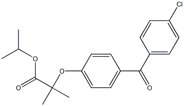 isopropyl 2-[4-(4-chlorobenzoyl)phenoxy]-2-methylpropanoate 구조식 이미지