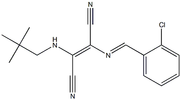 2-[(2-chlorobenzylidene)amino]-3-(neopentylamino)but-2-enedinitrile 구조식 이미지