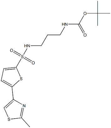 tert-butyl N-[3-({[5-(2-methyl-1,3-thiazol-4-yl)-2-thienyl]sulfonyl}amino)propyl]carbamate Structure