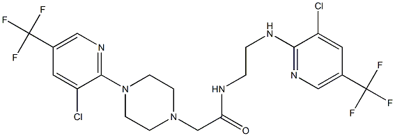 N-(2-{[3-chloro-5-(trifluoromethyl)-2-pyridinyl]amino}ethyl)-2-{4-[3-chloro-5-(trifluoromethyl)-2-pyridinyl]piperazino}acetamide Structure