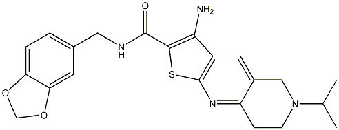 3-amino-N-(1,3-benzodioxol-5-ylmethyl)-6-isopropyl-5,6,7,8-tetrahydrothieno[2,3-b][1,6]naphthyridine-2-carboxamide Structure