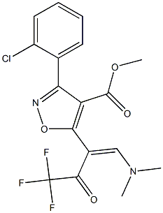 methyl 3-(2-chlorophenyl)-5-[2-(dimethylamino)-1-(2,2,2-trifluoroacetyl)vinyl]-4-isoxazolecarboxylate 구조식 이미지