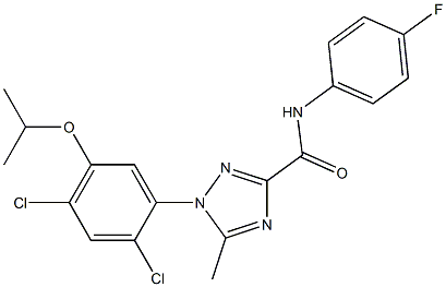 1-(2,4-dichloro-5-isopropoxyphenyl)-N-(4-fluorophenyl)-5-methyl-1H-1,2,4-triazole-3-carboxamide 구조식 이미지