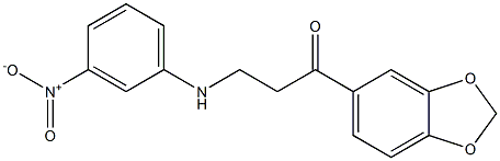 1-(1,3-benzodioxol-5-yl)-3-(3-nitroanilino)-1-propanone 구조식 이미지