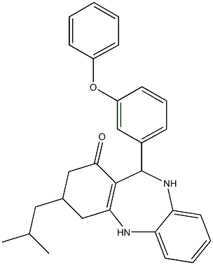 3-isobutyl-11-(3-phenoxyphenyl)-2,3,4,5,10,11-hexahydro-1H-dibenzo[b,e][1,4]diazepin-1-one Structure