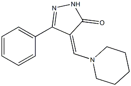 5-phenyl-4-(piperidinomethylene)-2,4-dihydro-3H-pyrazol-3-one 구조식 이미지
