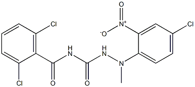 N1-(2,6-dichlorobenzoyl)-2-(4-chloro-2-nitrophenyl)-2-methylhydrazine-1-carboxamide 구조식 이미지